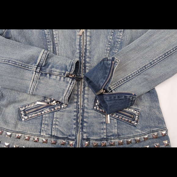 Boston Proper Women’s Studded Denim Jean Jacket S - Picture 7 of 13